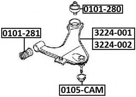 ASVA 0105-CAM Repair Kit, ball joint